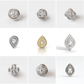 NP_001 : Creative Concept, 1000+ Nose Pin Design Collection  – Square/Rhombus/Diamond-shaped clusters, Modern Geometri, piercing studs